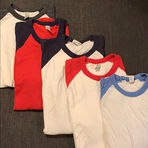 5 American Apparel 50/50 3/4 Sleeve Shirt Size M